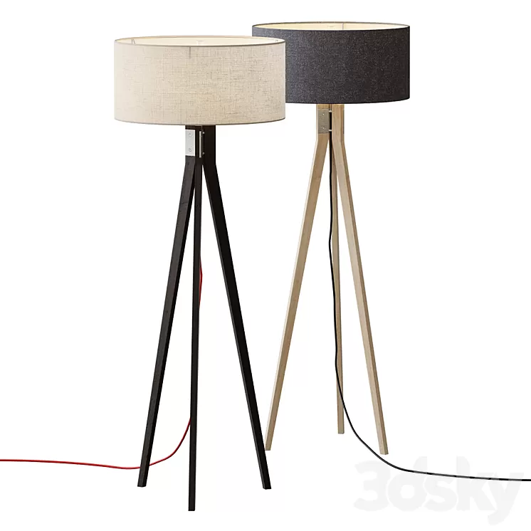Folk Tripod Floor Lamp 3D Model