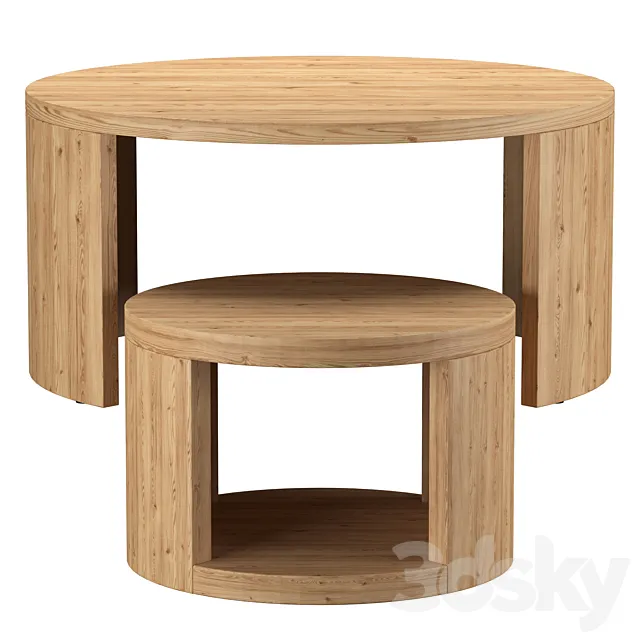 Folsom Round Nesting Coffee Tables 3D Model