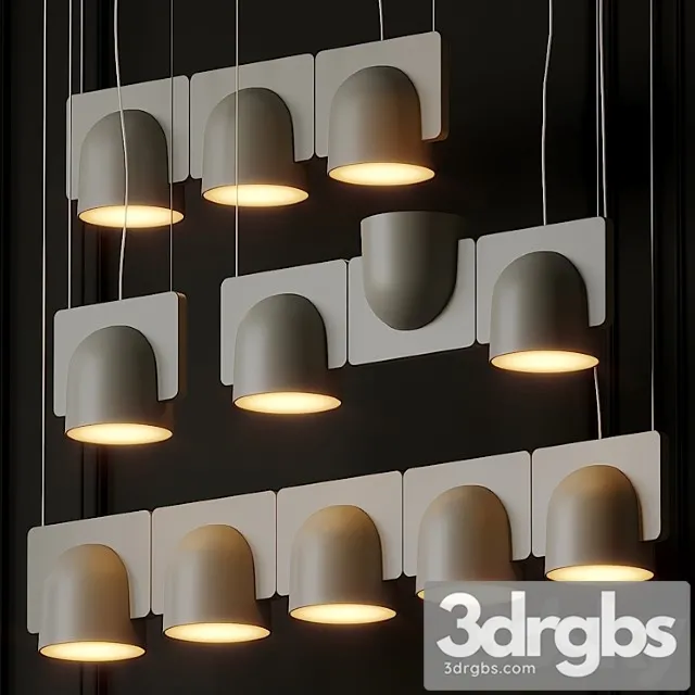 Fontanaarte igloo suspension lamps 4 positions 3D Model Free