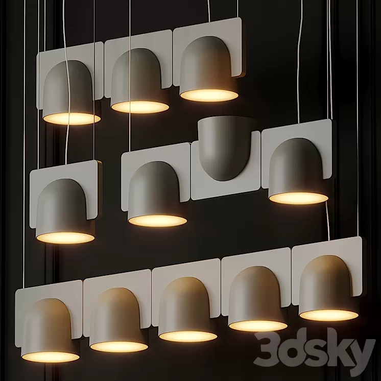 FontanaArte Igloo Suspension Lamps 4 Positions 3D Model