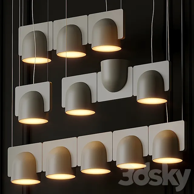 FontanaArte Igloo Suspension Lamps 4 Positions 3DModel