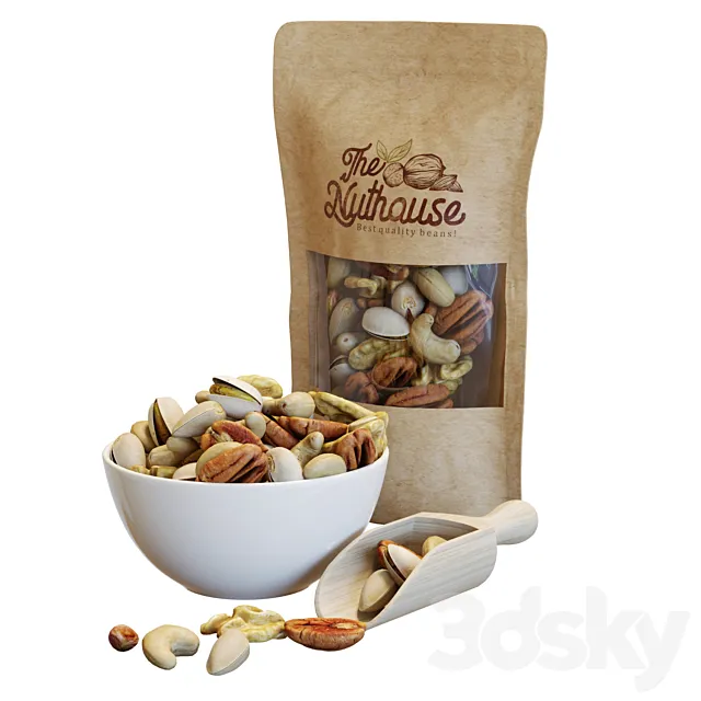 Food Set 21 _ Bowl of Mixed Nuts 3DModel