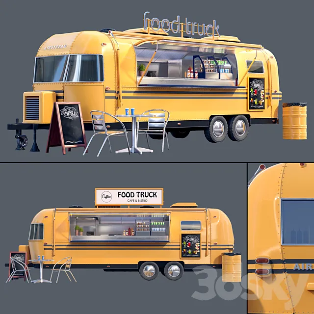 Food Truck Airstream 3D Model
