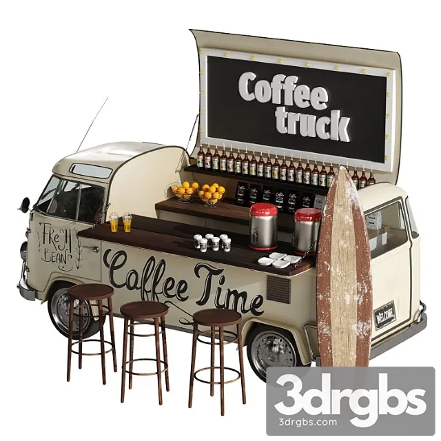 Food Truck Coffee 1 3D Model Free