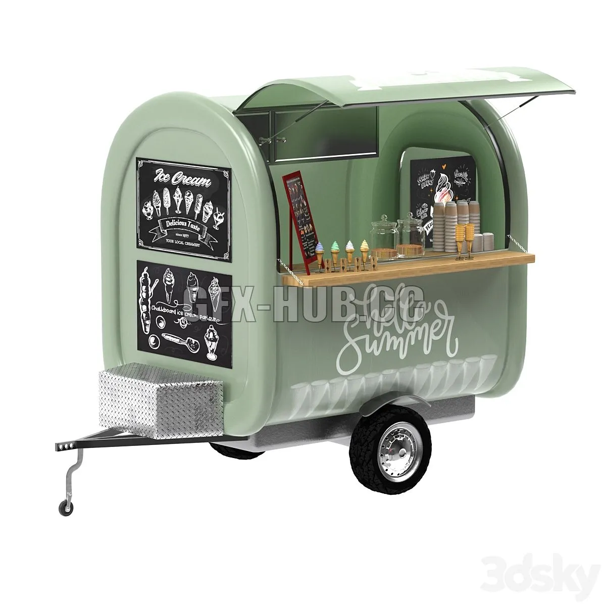 Food truck ice cream 3D Model