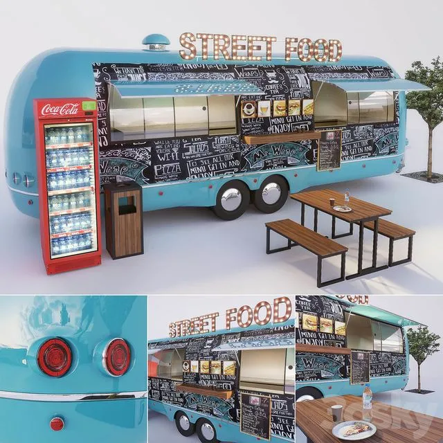 Food truck urban outdoor cafes Free Download