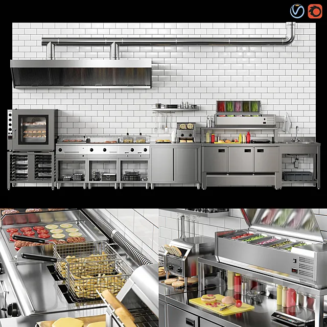 Foodcourt burger 3D Model