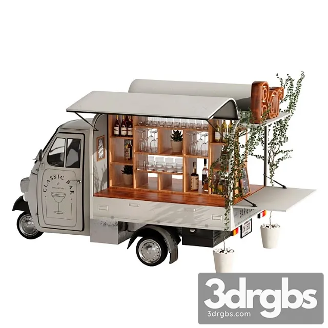 Foodtruck Bar Set 6 3D Model Free