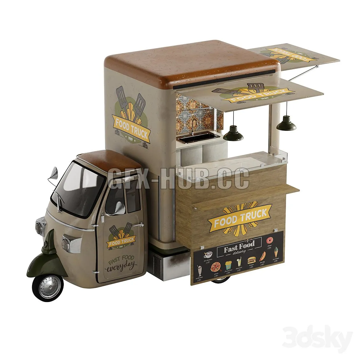Foodtruck set 3 3D Model