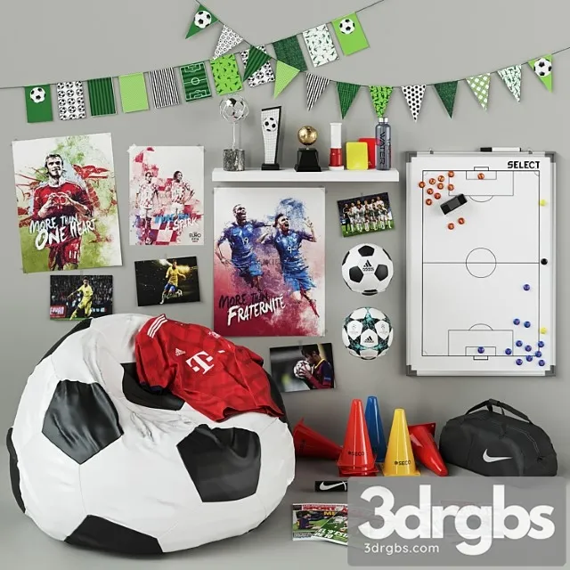 Football set 3D Model Free