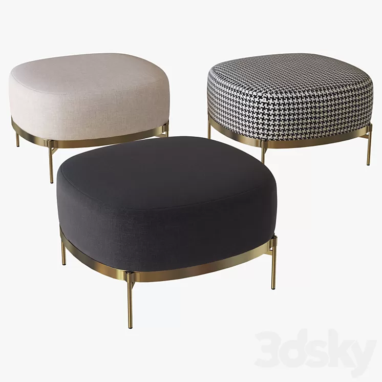 Footstool Tape Minotti 3D Model