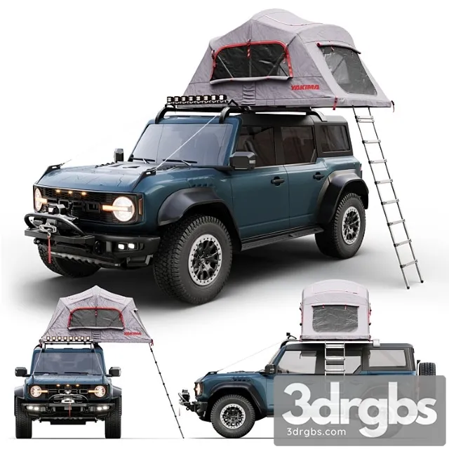 Ford Bronco Raptor Rooftop Tent 3D Model Free
