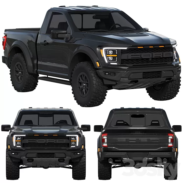Ford F-150 Raptor Regular cab 2022 3D Model Free