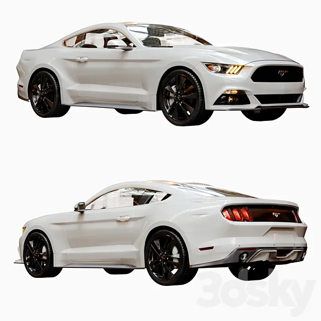 Ford Mustang GT HQ Interior 3D Model