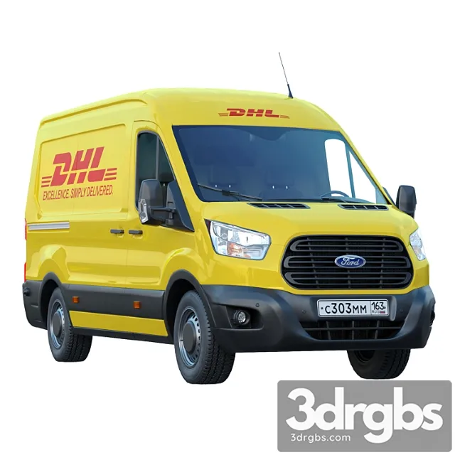 Ford Transit DHL 3D Model Free