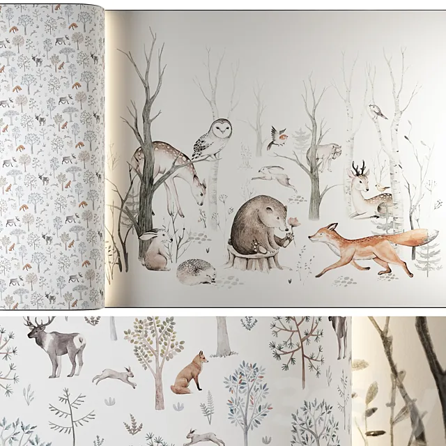Forest Friends Mural 3D Model