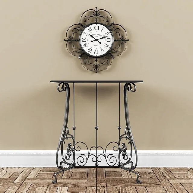 Forged console and clocks 3D Model