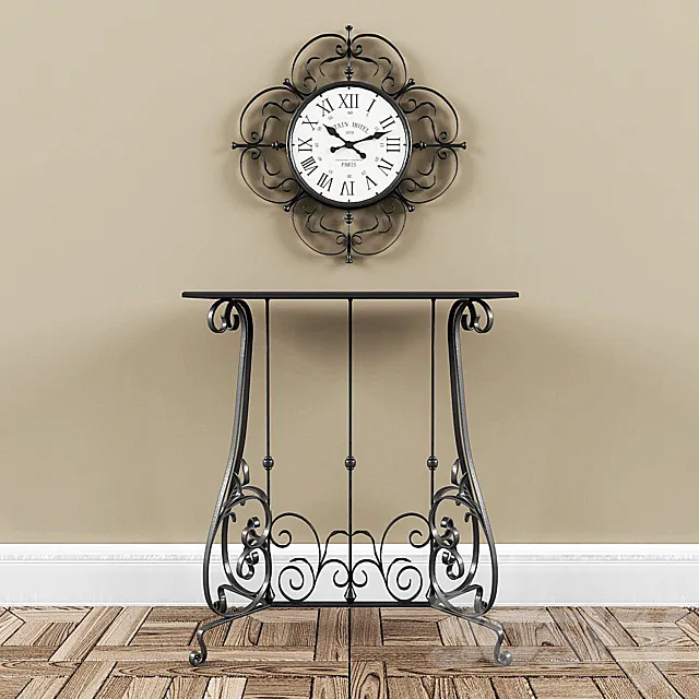 Forged console and clocks 3D Model