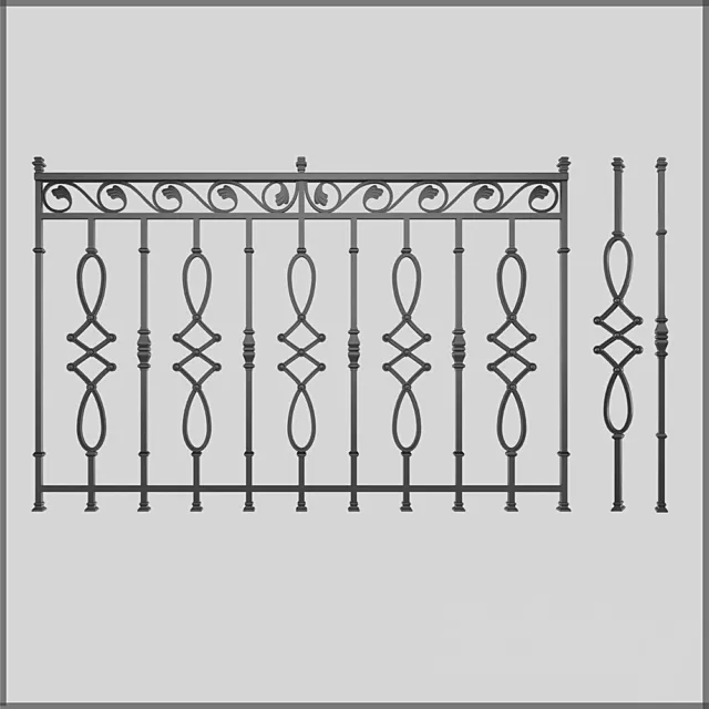 Forged fence 4 3DModel
