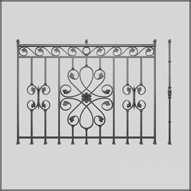 Forged fence 6 3DModel