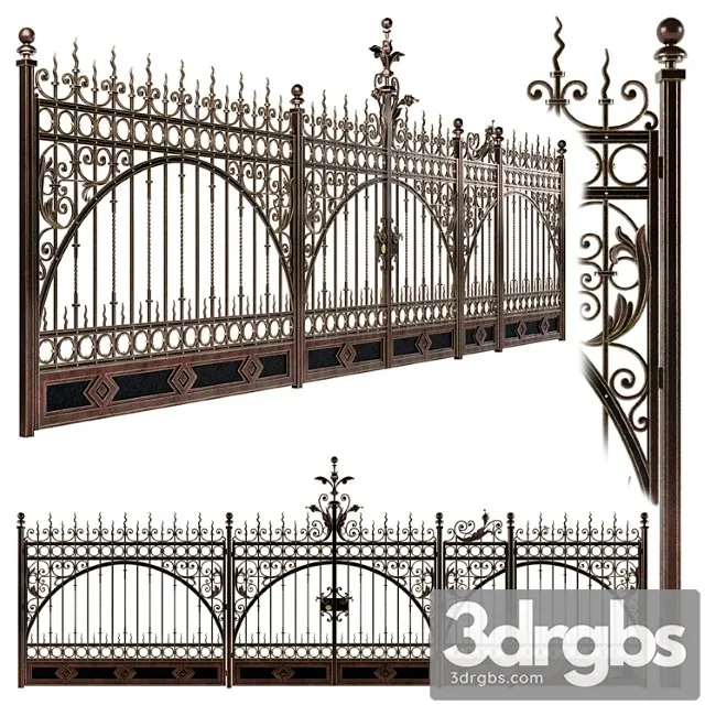 Forged Gate Wickets and Fences N2 3D Model Download