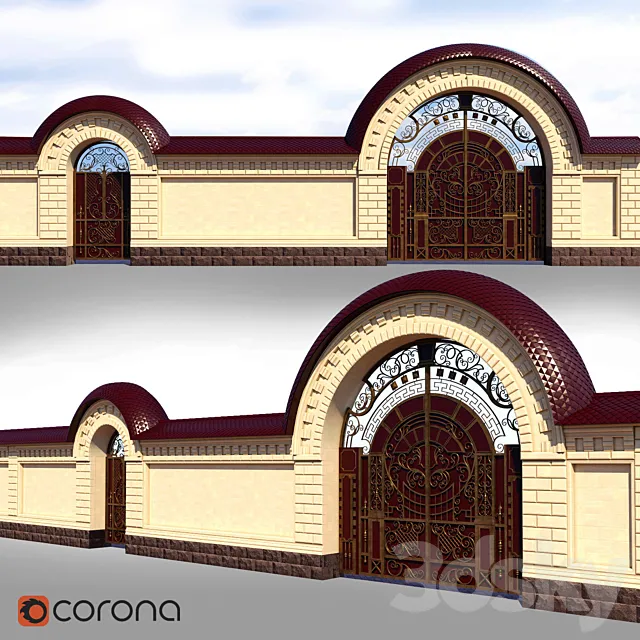 Forged gates 3D Model