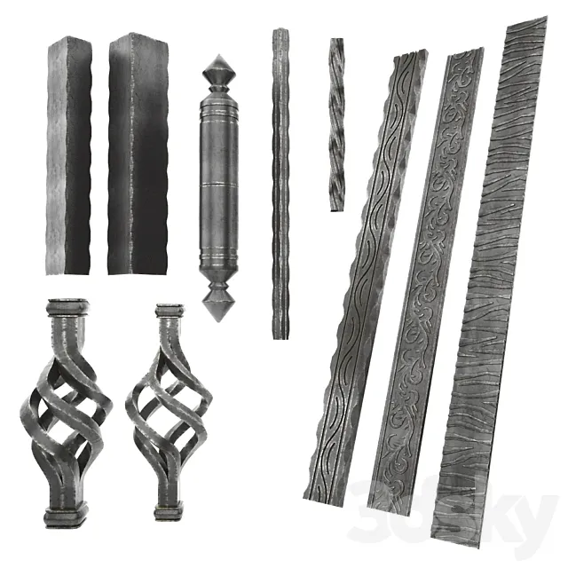 Forged items 3D Model