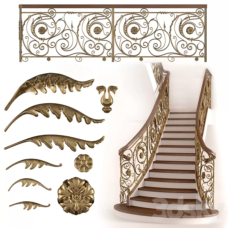 Forged stairs 3D Model Free