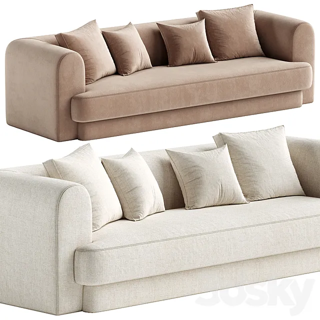 Form Camel Performance Velvet Sofa 3D Model