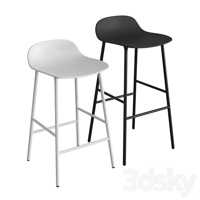 Form Steel Barstool 3D Model