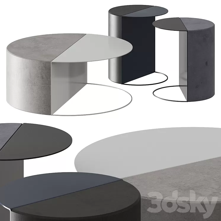 Forma & Cemento Normann Side & Coffee Tables 3D Model