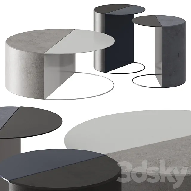 Forma & Cemento Normann Side & Coffee Tables 3DModel