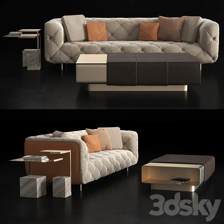 Formitalia Overseas-B 3 seater sofa 3D Model Free