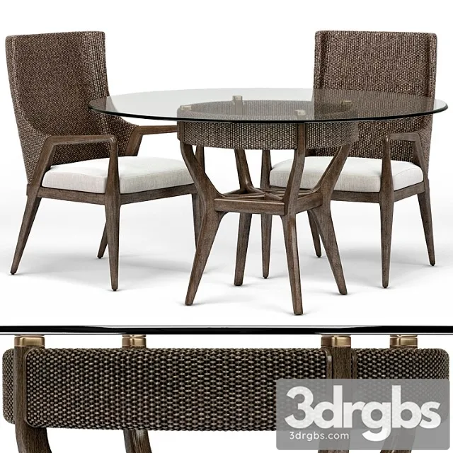 Formosa Arm Chair Round Dining Table 3D Model Free