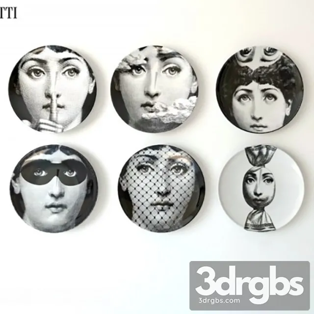 Fornasetti Tarelki 3D Model Free