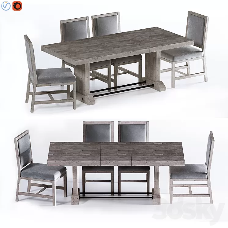 Fort Extending Dining Table 3D Model Free