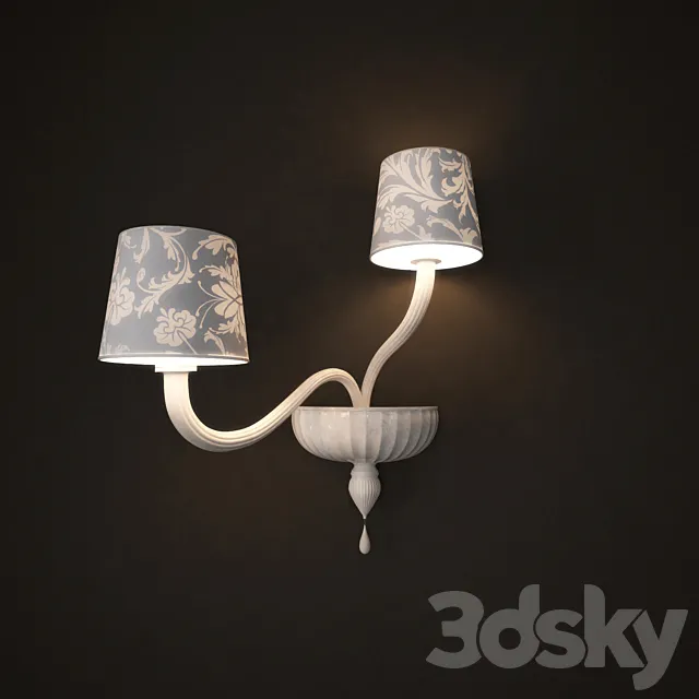 Fortuny 2 Arm Garbo LED Chandelier 3DModel