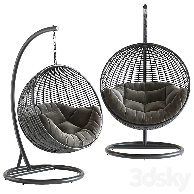 Fotel wiszący Cocoon De Luxe czarny 3D Model