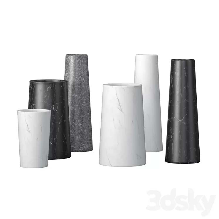 Foundations Marble Vases West Elm 3D Model