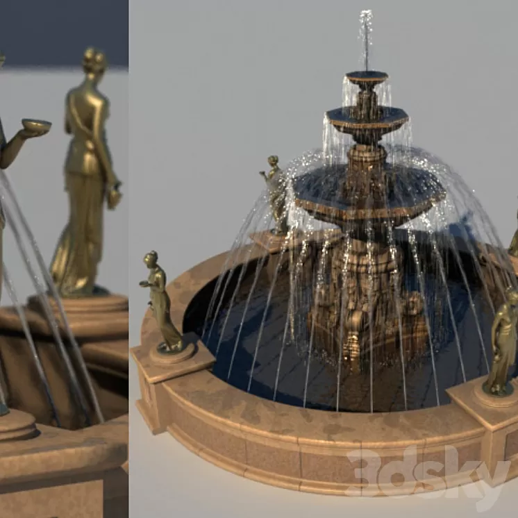 fountain 6 m with Venuses 3D Model