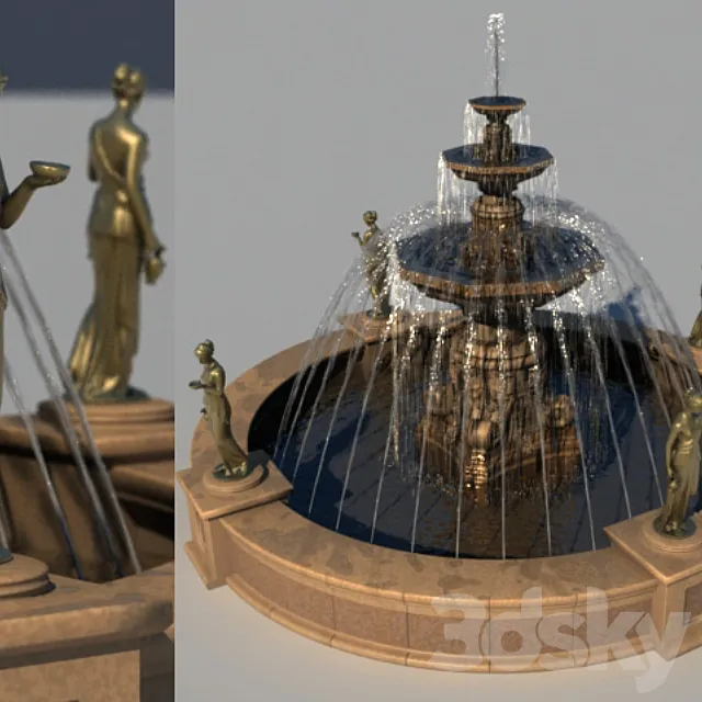fountain 6 m with Venuses 3DModel