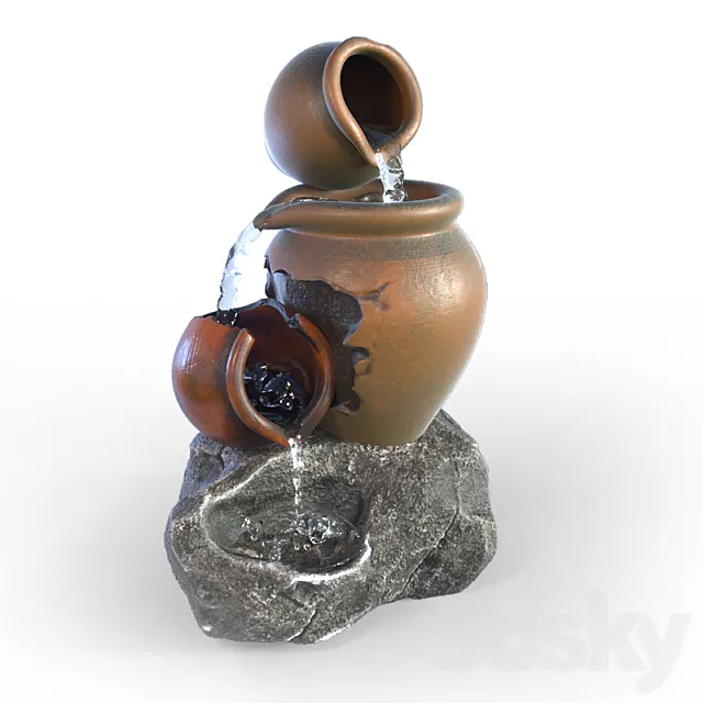 Fountain garden 3D Model