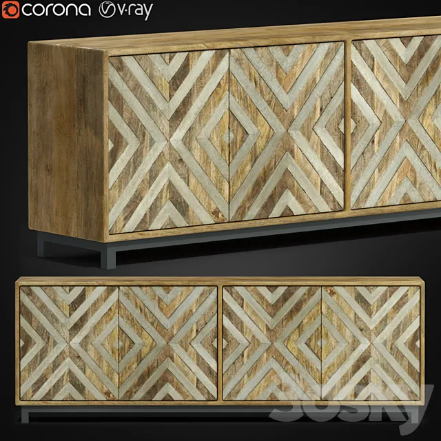 Four-Door Entertainment Console 3DModel