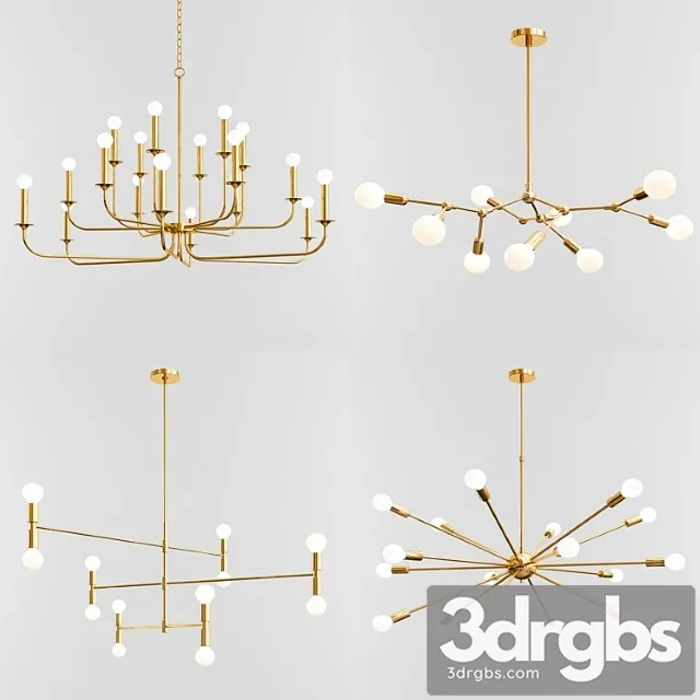 Four exclusive chandelier collection 2 3D Model Free