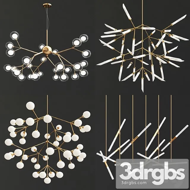 Four exclusive chandelier collection 22 3D Model Download