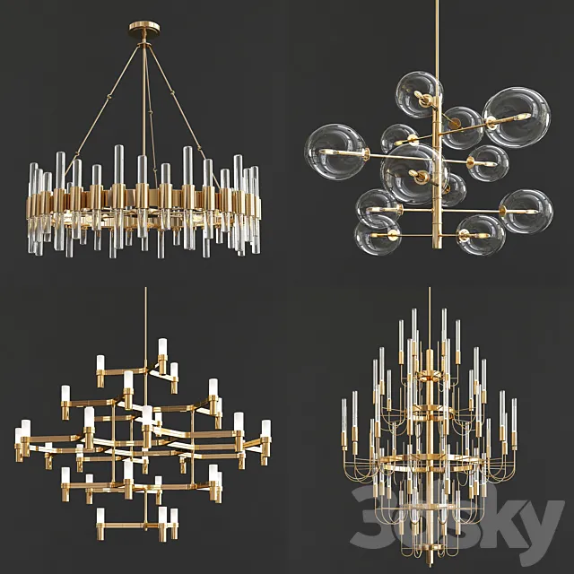 Four Exclusive Chandelier Collection_11 3DModel