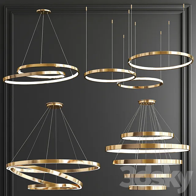 Four Exclusive Chandelier Collection_42 Rings 3D Model