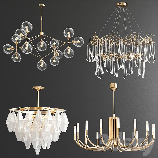 Four Exclusive Chandelier Collection_74 3D Model