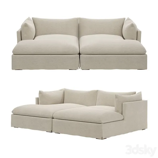 Four Hands Atelier Habitat Double Chaise Sectional 3D Model