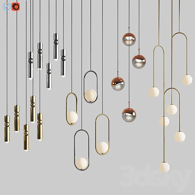 Four Hanging Light Set 01 Free Download